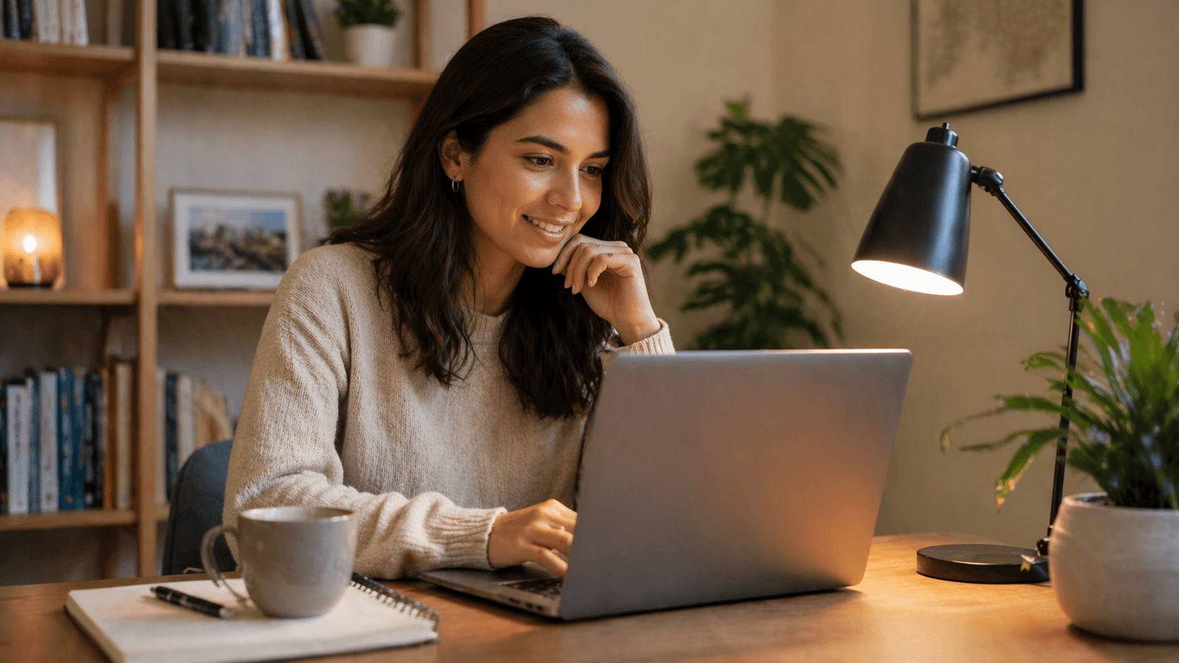 Persona comparando escuelas de idiomas en su laptop